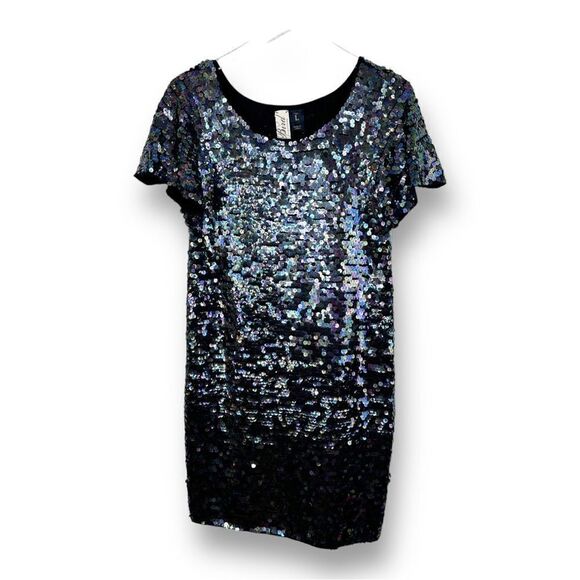Bird by Juicy Couture Wool Knit Mermaid Sequin Dress w/Flutter Sleeve Sz Large - Picture 1 of 14
